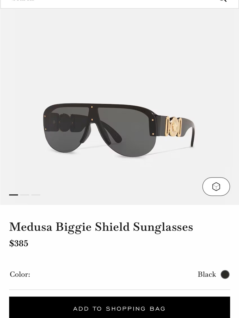 Versace Black Sunglasses with Gold Medallion Accents
